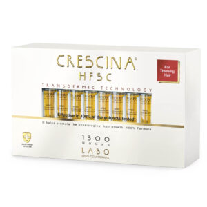 Crescina® HFSC Transdermic Re-Growth 1300 para Mujer - Tratamiento intensivo de 20 ampollas para la caída del cabello y estímulo del crecimiento capilar, con tecnología transdérmica avanzada.